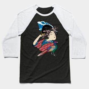 Ukiyo-e Geisha Portrait Baseball T-Shirt